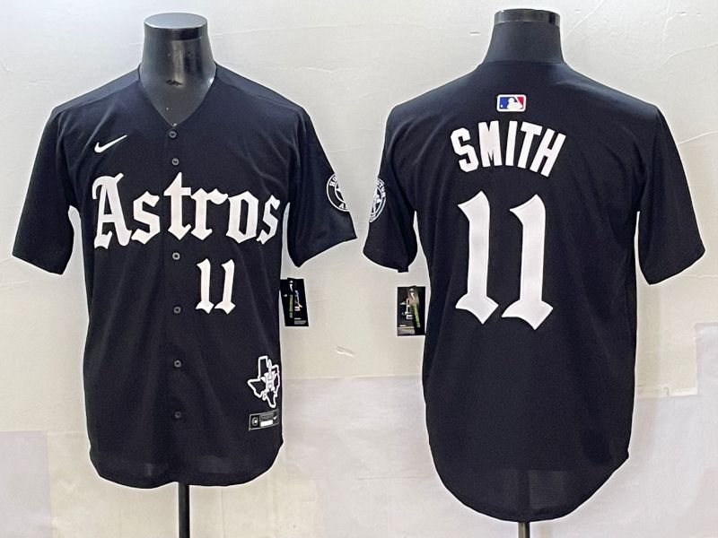 Men 2025 Houston Astros #11 Smith Black Five generations Joint Name Nike MLB Jersey style 41